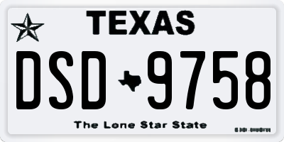 TX license plate DSD9758