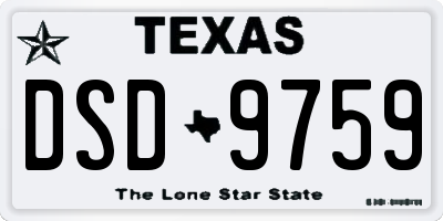 TX license plate DSD9759