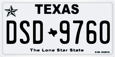 TX license plate DSD9760