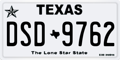 TX license plate DSD9762