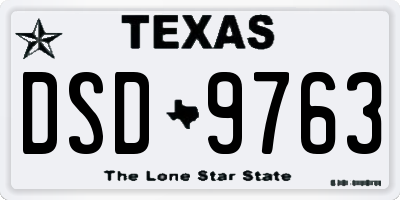 TX license plate DSD9763