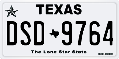TX license plate DSD9764
