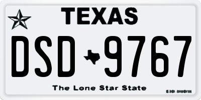 TX license plate DSD9767