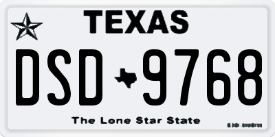 TX license plate DSD9768