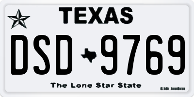 TX license plate DSD9769