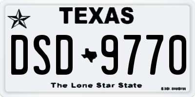 TX license plate DSD9770