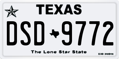 TX license plate DSD9772