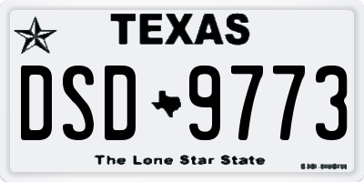 TX license plate DSD9773