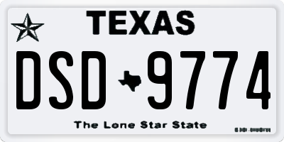 TX license plate DSD9774