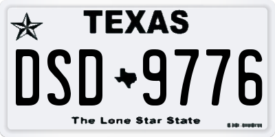 TX license plate DSD9776