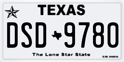 TX license plate DSD9780