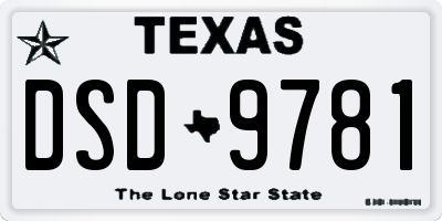 TX license plate DSD9781