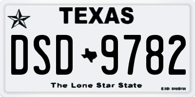 TX license plate DSD9782