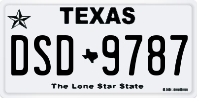 TX license plate DSD9787