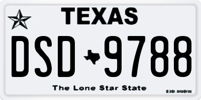 TX license plate DSD9788