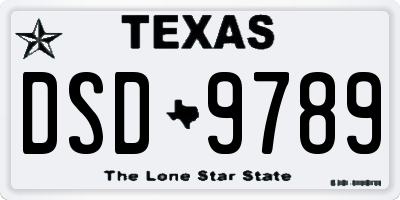 TX license plate DSD9789