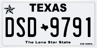 TX license plate DSD9791