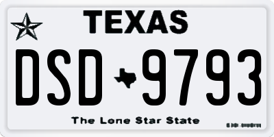 TX license plate DSD9793