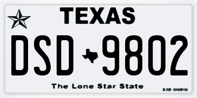 TX license plate DSD9802