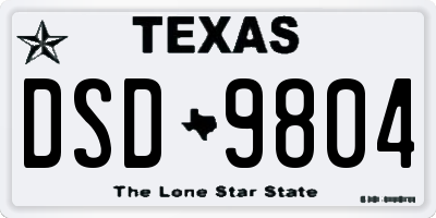 TX license plate DSD9804