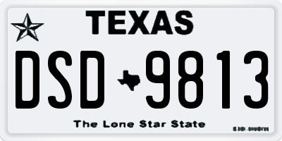 TX license plate DSD9813