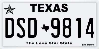 TX license plate DSD9814