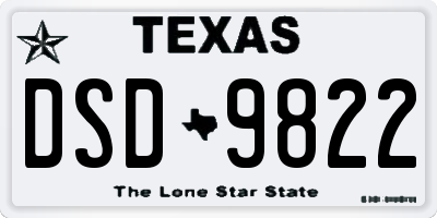 TX license plate DSD9822