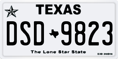 TX license plate DSD9823