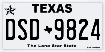 TX license plate DSD9824