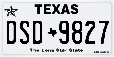 TX license plate DSD9827