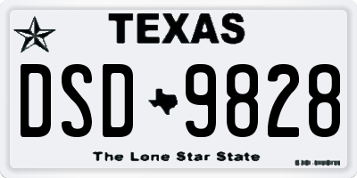 TX license plate DSD9828