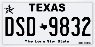 TX license plate DSD9832
