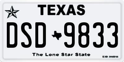 TX license plate DSD9833