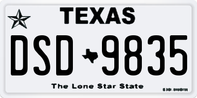 TX license plate DSD9835
