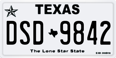 TX license plate DSD9842