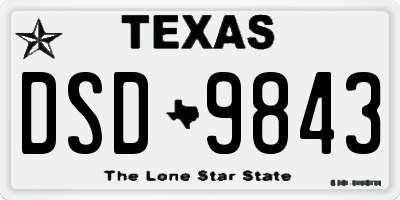 TX license plate DSD9843