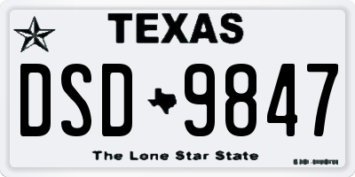 TX license plate DSD9847