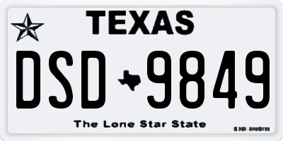 TX license plate DSD9849