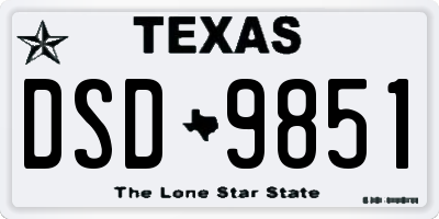 TX license plate DSD9851