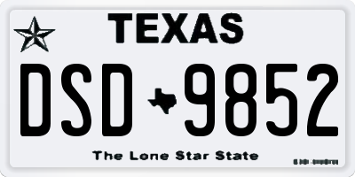 TX license plate DSD9852