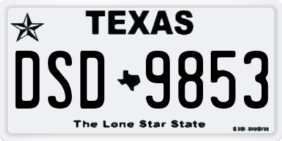TX license plate DSD9853