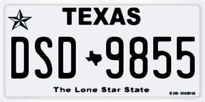 TX license plate DSD9855