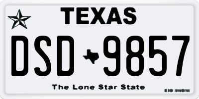 TX license plate DSD9857