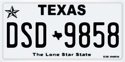 TX license plate DSD9858