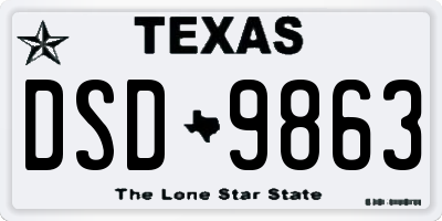TX license plate DSD9863