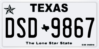 TX license plate DSD9867