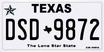 TX license plate DSD9872