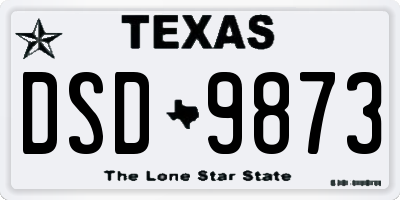 TX license plate DSD9873