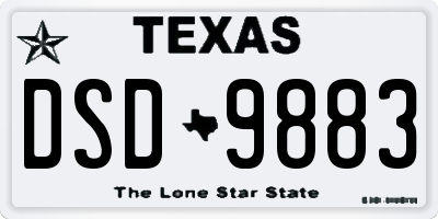 TX license plate DSD9883