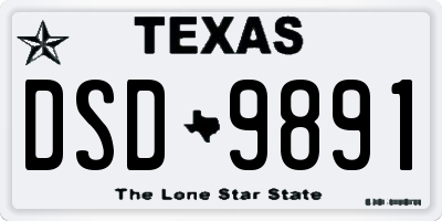 TX license plate DSD9891